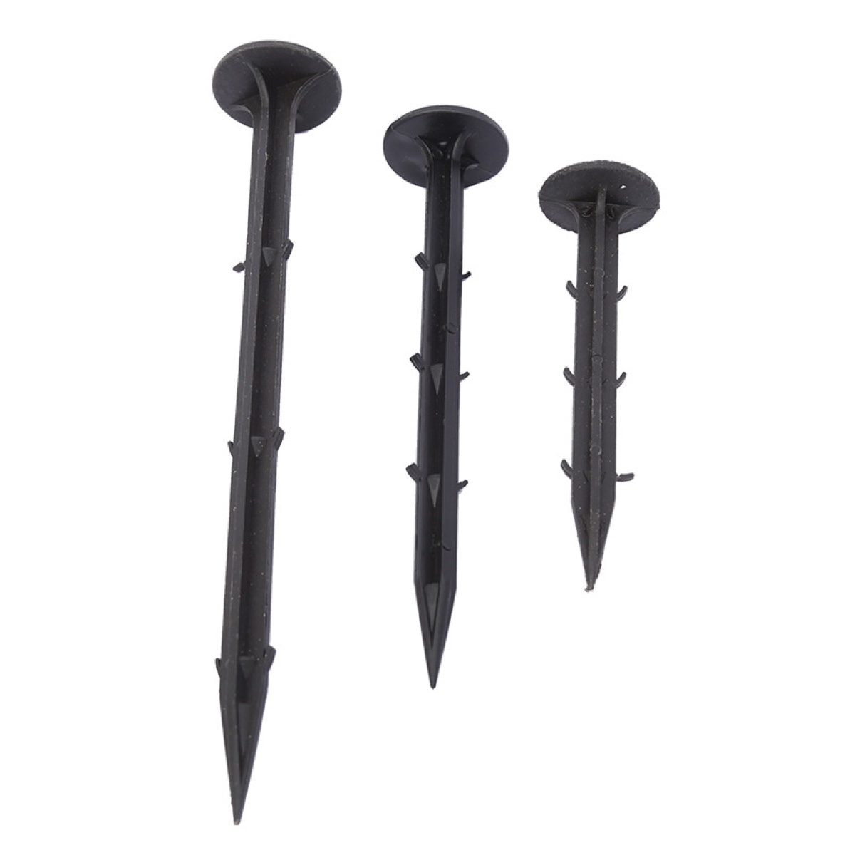 Straight black plastic ground cover pegs product view