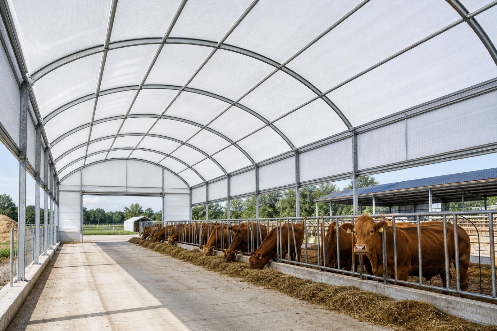 Translucent reinforced PE film used for a clean livestock shelter roof