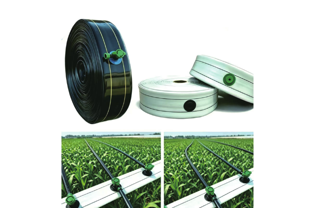 Pre-perforated agricultural irrigation header hose and connectors